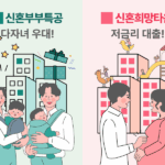 신혼부부특공과 신혼희망타운의 자격 조건, 당첨 기준, 혜택 비교 인포그래픽