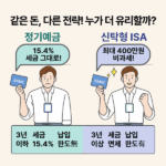 정기예금과 신탁형 ISA의 세금 혜택과 납입 한도 비교 인포그래픽